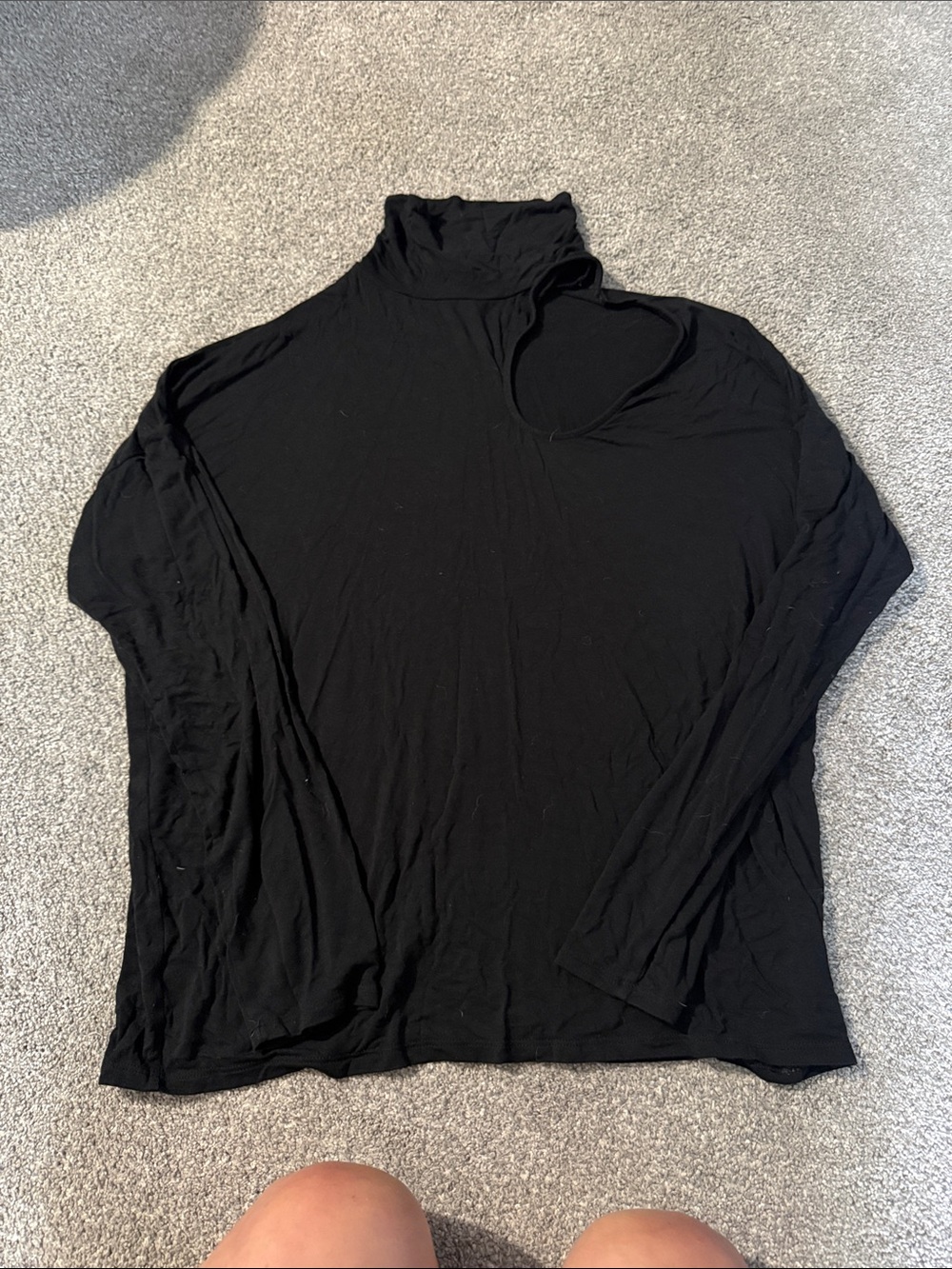 Express Black Cutout Turtleneck Top